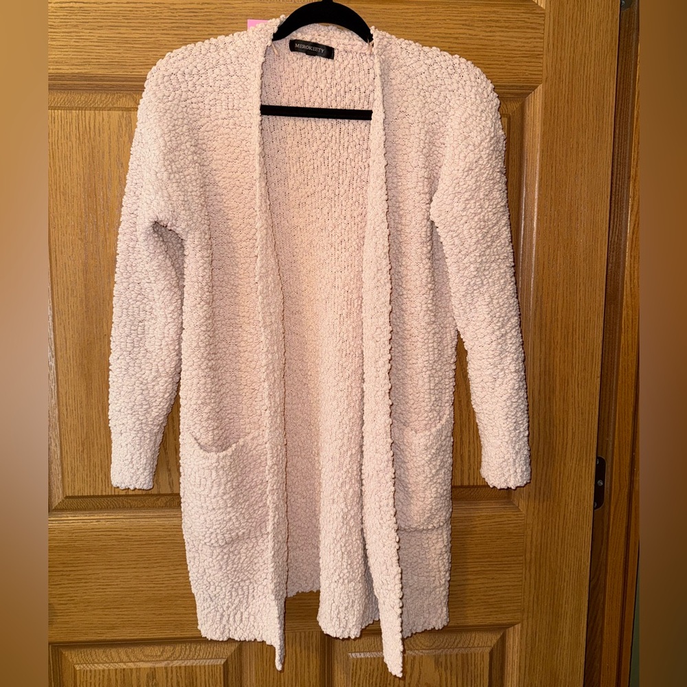 Cozy Light Pink Cardigan